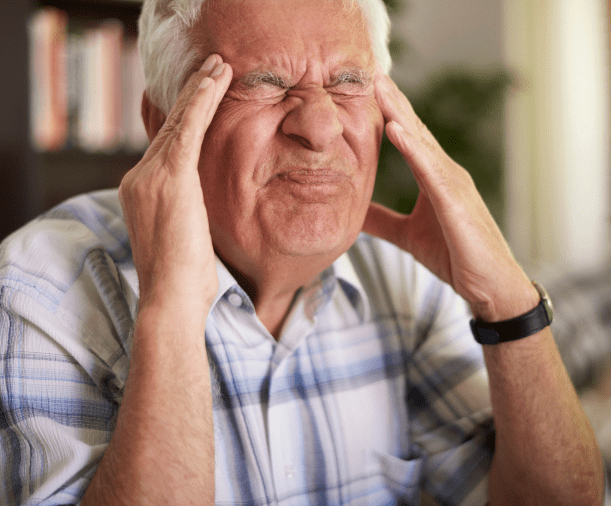 Older man having a stroke